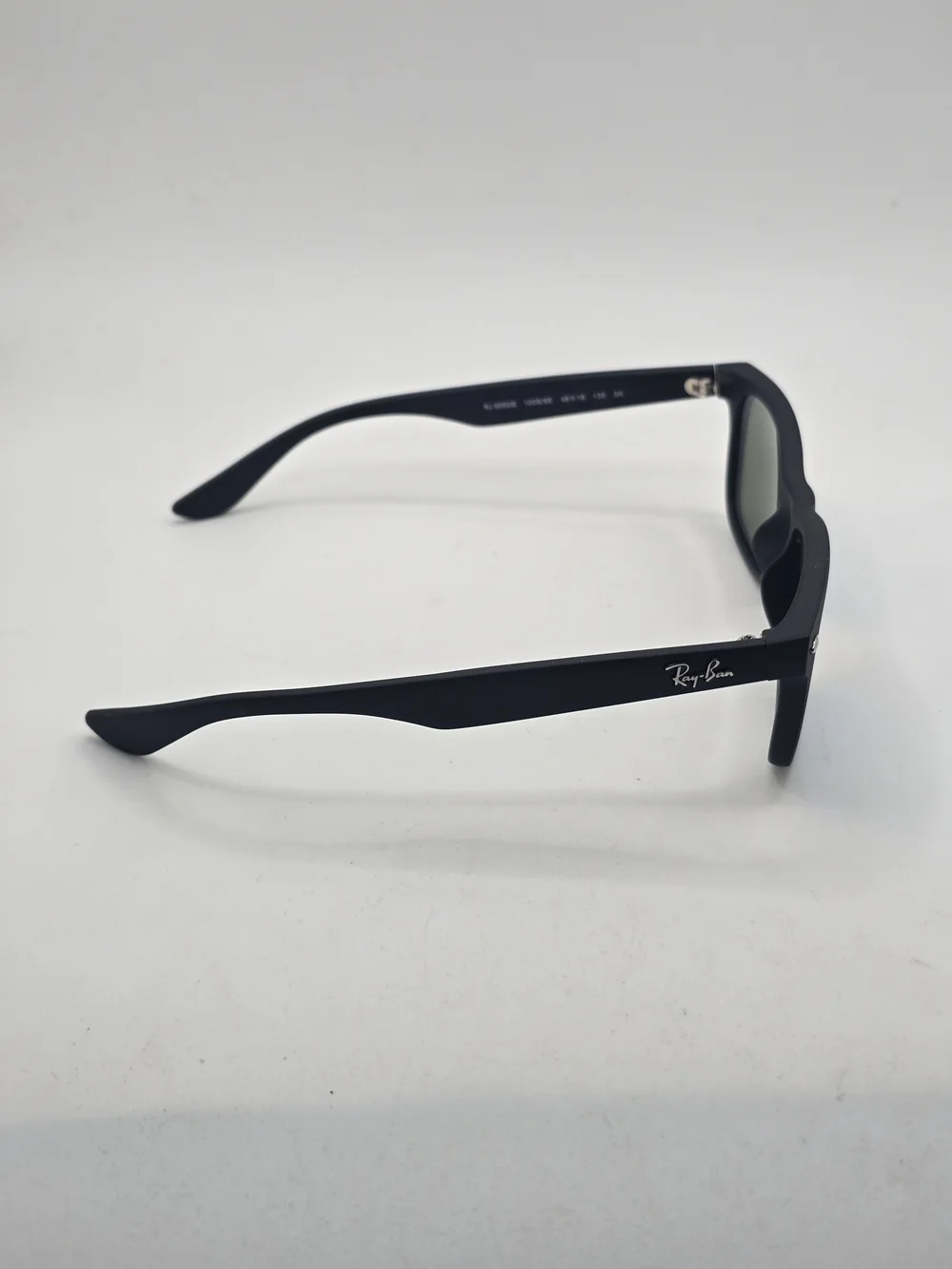 Rsy Ban Jr. Classic Black Frame Sunglasses with Blue Mirror Lenses